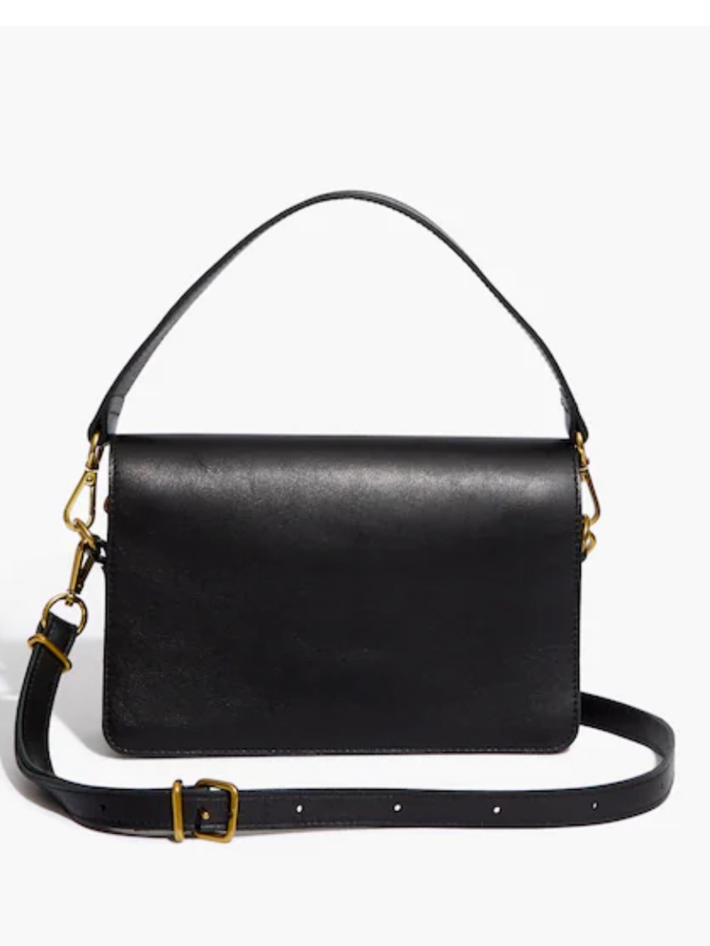 Madewell flap convertible crossbody purse black leather